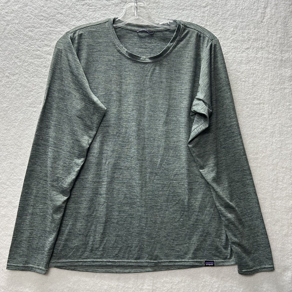 Patagonia Womens Size L Gray Capilene Cool Daily Long Sleeve Athletic Top (T8)